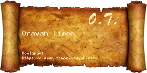 Oravan Timon névjegykártya