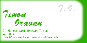timon oravan business card